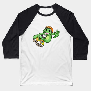 Frog as Inline Skater with Inline Skates and Helmet Baseball T-Shirt